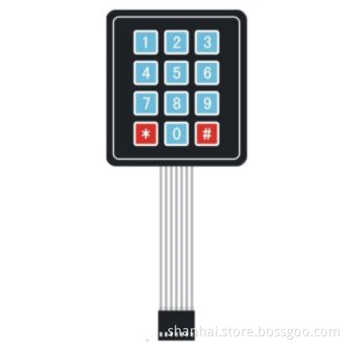 Sealed Membrane 3 4 Button Pad with Sticker